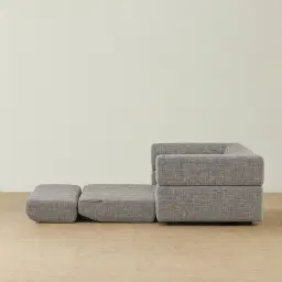 Riviera Shadow Grey Chenille Fabric 3 Seater Sofa Bed