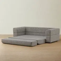 Riviera Shadow Grey Chenille Fabric 3 Seater Sofa Bed