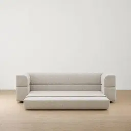 Riviera Chalk White Chenille Fabric 3 Seater Sofa Bed