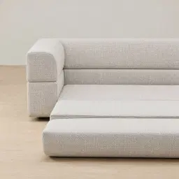 Riviera Chalk White Chenille Fabric 3 Seater Sofa Bed