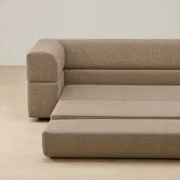 Riviera Mushroom Chenille Fabric 3 Seater Sofa Bed