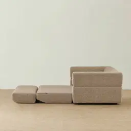 Riviera Mushroom Chenille Fabric 3 Seater Sofa Bed
