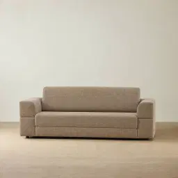 Riviera Mushroom Chenille Fabric 3 Seater Sofa Bed