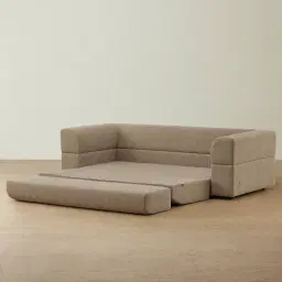 Riviera Mushroom Chenille Fabric 3 Seater Sofa Bed