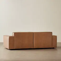 Lainey Medium Tan 2 Pieces Modular Leather Sofa