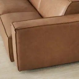 Lainey Medium Tan 3 Pieces Modular Leather Sofa