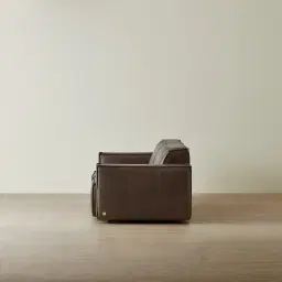 Lainey Chocolate Brown 2 Pieces Modular Leather Sofa