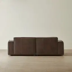 Lainey Chocolate Brown 2 Pieces Modular Leather Sofa