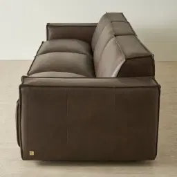 Lainey Chocolate Brown 3 Pieces Modular Leather Sofa