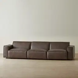 Lainey Chocolate Brown 3 Pieces Modular Leather Sofa