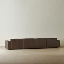 Lainey Chocolate Brown 4 Pieces Modular Leather Sofa