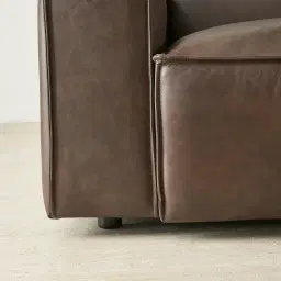 Lainey Chocolate Brown 4 Pieces Modular Leather Sofa