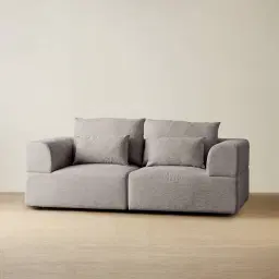 Riviera III Graphite 2 Pieces Modular Fabric Sofa