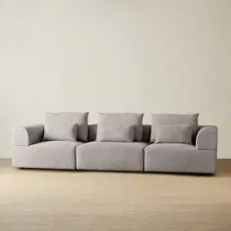 Riviera III Graphite 3 Pieces Modular Fabric Sofa