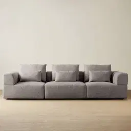 Riviera III Graphite 3 Pieces Modular Fabric Sofa