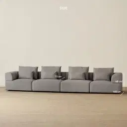 Riviera III Graphite 4 Pieces Modular Fabric Sofa