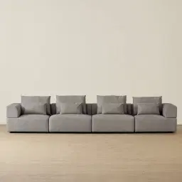 Riviera III Graphite 4 Pieces Modular Fabric Sofa