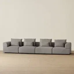 Riviera III Graphite 4 Pieces Modular Fabric Sofa