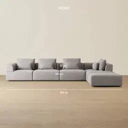 Riviera III Graphite Fabric Modular Sofa