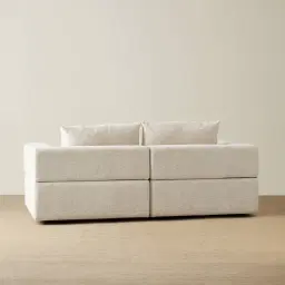 Riviera III Isabelline White 2 Pieces Modular Fabric Sofa