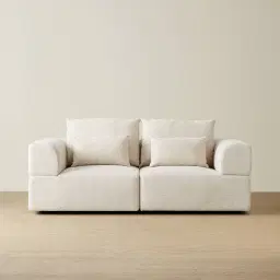 Riviera III Isabelline White 2 Pieces Modular Fabric Sofa