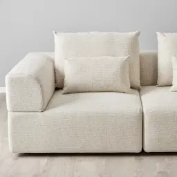 Riviera III Isabelline White 4 Pieces Modular Fabric Sofa