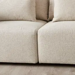 Riviera III Isabelline White 4 Pieces Modular Fabric Sofa