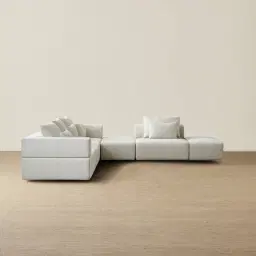 Riviera III Isabelline White Fabric Modular Sofa