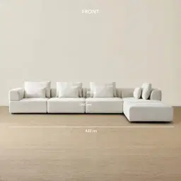 Riviera III Isabelline White Fabric Modular Sofa