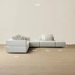 Riviera III Isabelline White Fabric Modular Sofa