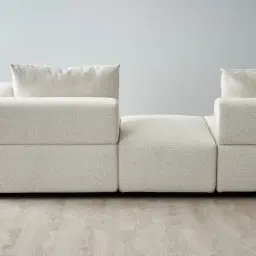 Riviera III Isabelline White Fabric Modular Sofa