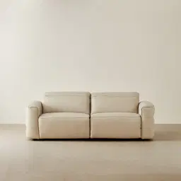 Amelie Almond Cream Leather 2 Pieces Modular Dual Electric Recliner