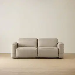 Amelie Milk Coffee Leather 2 Pieces Modular Dual Electric Recliner