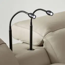 Amelie Milk Coffee Leather 2 Pieces Modular Dual Electric Recliner With Rectangle Console