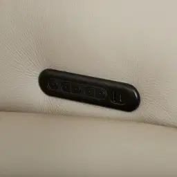 Amelie Almond Cream Leather Modular Dual Electric Recliner With Single Rectangle Console