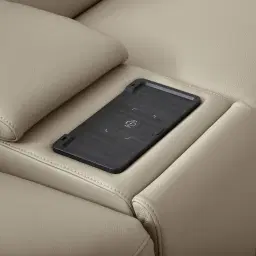 Amelie Milk Coffee Leather Modular Dual Electric Recliner With Dual Rectangle Consoles