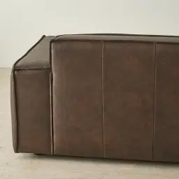 Lainey Chocolate Brown Modular Leather Sofa with Ottoman