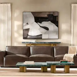 Lainey Chocolate Brown 3 Pieces Modular Leather Sofa with Corner