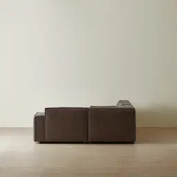 Lainey Chocolate Brown 3 Pieces Modular Leather Sofa with Corner