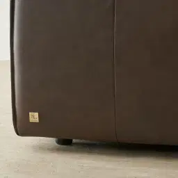 Lainey Chocolate Brown 3 Pieces Modular Leather Sofa with Corner