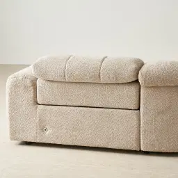 Montego Mid Beige Woven Fabric 5 Pieces Modular Dual Electric Recliner