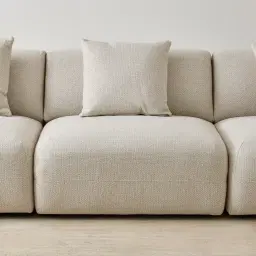 Willow Ivory Beige Woven Fabric Modular Corner Sofa