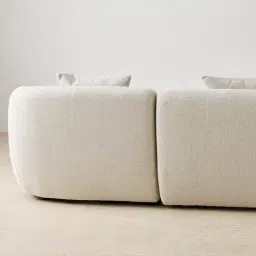 Willow Ivory Beige Woven Fabric Modular Corner Sofa