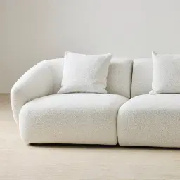 Willow Stone White Woven Fabric Modular Corner Sofa