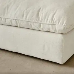 Macie Lite Chiffon White Fabric 4 Pieces Modular Sofa