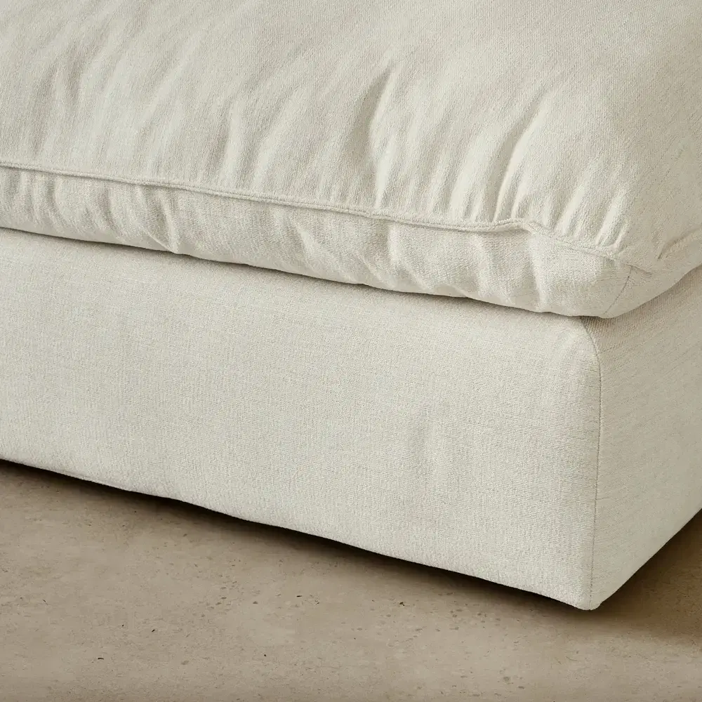 Macie Lite Chiffon White Fabric Modular Corner Sofa