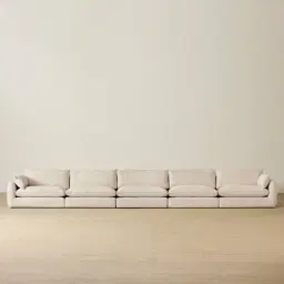 Macie Cream Oatmeal Fabric 5 Pieces Modular Sofa