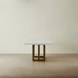 Grayson Brushed Bronze Rectangular Dining Table with Statuario White Sintered Stone Top - 240x105cm