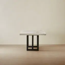 Grayson Black Rectangular Dining Table with Statuario White Sintered Stone Top - 240x105cm