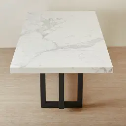 Grayson Black Rectangular Dining Table with Statuario White Sintered Stone Top - 240x105cm